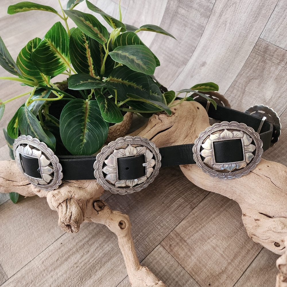 Brighton Black Leather Sunflower Concho Belt - Picture 4 of 15